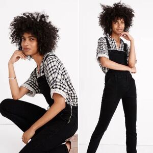 Madewell Black Skinny Overalls in Lunar Wash Women’s Size Small